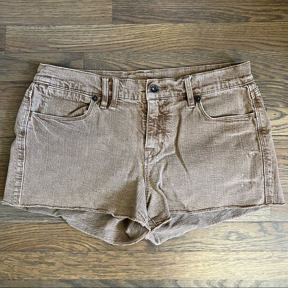 Madewell Low Rise Taupe Denim Cutoff Shorts Size 28